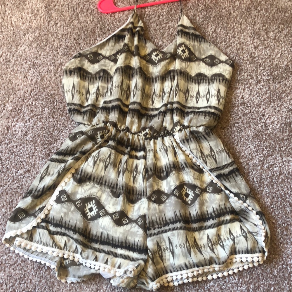 Open back tribal romper